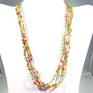 NECKLACE - MULTI-COLORED MINI BEADS with 4 strands.